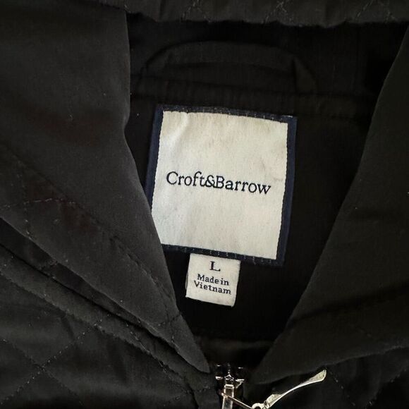 Croft & Barrow Women’s Black Quilted Puffer Hooded Zip Up Jacket | L - Picture 6 of 6